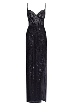 Buy Astonishing sequined maxi gown on spaghetti straps at Milla Dresses. Wide size range from XXS to XXL. FREE shipping across the USA. Return in 30 days. Milla Dresses, Black Maxi Gown, Transparent Heart, Sequins Fabric, Dress Weights, Maxi Gown, Sleeves Style, Black Sequin Dress, Looks Black