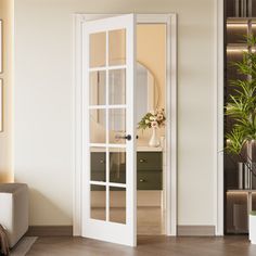 SMARTSTANDARD is committed to providing high-quality, customized, and durable standard doors to satisfy your home decoration and security needs. SMARTSTANDARD Size: 28" x 80" | Slab Door - Standard Door - SMARTSTANDARD Primed 10-Lite Clear Glass Solid Wood Slab Door Without Hardware Kit brownWood / Glass in White | 28" x 80" | Wayfair Baseboard Styles, Standard Doors, Door Hardware Interior, Apartment Interior Design, Apartment Interior, New Home Ideas, Wood Glass, Brown Wood, Doors Interior