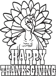 a happy thanksgiving turkey with the words happy thanksgiving written in black and white on it