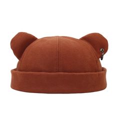 PRICES MAY VARY. Premium Fabric: Made from high-quality fabric, this hat ensures durability and comfort, perfect for the cold autumn and winter months. Warm and Cozy: The thickened material with inner fleece lining provides excellent warmth, keeping you comfortable even in chilly weather. Unique Bear Ear w/ a ring: Features a pair of adorable bear ears, each adorned with a ring, adding a playful and stylish touch to your outfit. Trendy and Fashionable: This no-brim hip-hop hat combines street fa Windproof Cap For Streetwear, Adjustable Windproof Hats For Streetwear, Brown Snapback Hat For Winter, Windproof Hat For Fall, Winter Snapback Hat For Outdoor Activities, Adjustable Windproof Hat, Adjustable Cotton Winter Hat, Adjustable Cotton Hats For Winter, Brown Windproof Beanie Hat