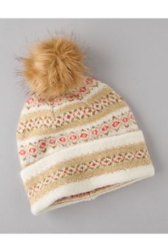 Fair Isle print Fair Isle Beanie, Snow Hat, Fair Isle, American Eagle Outfitters, Women's Jeans, American Eagle, Pom Pom, Shop Now, Women Jeans