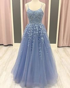 Periwinkle Grad Dresses, Cornflower Blue Prom Dress, Grad Dresses Blue, Light Blue Grad Dresses, Prom Dresses Bigger Girl, Vestiti Prom, Blue Dress Sweet 16, Grade 8 Grad Dresses Long, Blue Grad Dress