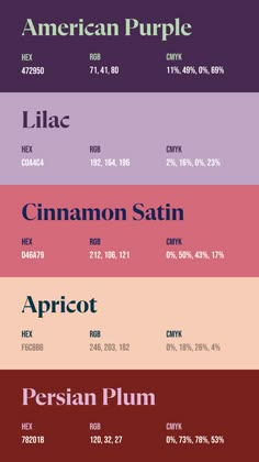 Colors:
472950
C0A4C4
D46A79
F6CBB6
78201B Interesting Colour Palettes, 4 Color Palette, Logo Color Combinations, Pallete Color, Unusual Color Combinations, Palettes Color