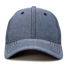 FEATURES: 6 Panel Cap, Thick Sweatband, Lightweight, Well-Ventilated, Sturdy Buckram Crown Backing, Curved Bill. SIZE: Adjustable, 58 CM, or 22 3/8 to 24 7/8 Inches. Fits M/L/XL, or Size 7 to 7 7/8 Fitted . MATERIAL: 60% Cotton / 40% Polyester. COLOR: Navy Blue. CLOSURE: Adjustable Snapback Size: One Size.  Gender: unisex.  Age Group: adult. Classic Navy Adjustable Baseball Cap, Solid Six-panel Trucker Hat, One Size Fits Most, One Size Fits Most Six-panel Trucker Hat, Classic Adjustable Blue Fitted Hat, Denim Blue Adjustable Snapback Hat, Adjustable Denim Blue Cap, Denim Blue Baseball Cap, Adjustable Navy Fitted Hat With Visor, Adjustable Navy Visor Fitted Hat