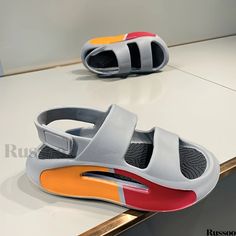 Russoo - Outdoor Beach Walking Mens Casual Open Toe EVA Sandals with Anti-Skid Thick-Sole Design Non-slip Gray Sandals For Summer, Gray Non-slip Sandals For Summer, Gray Sport Sandals For Beach And Summer, Gray Synthetic Sport Sandals For Summer, Gray Non-slip Sport Sandals For The Beach, Gray Round Toe Sport Sandals For Beach, Gray Open Toe Sport Sandals Casual Style, Gray Open Toe Casual Sport Sandals, Gray Sport Sandals For Beach