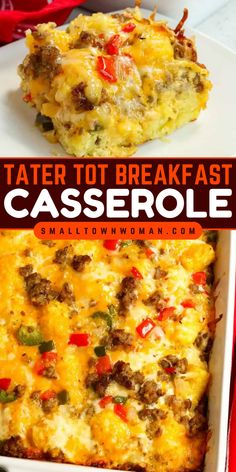 Turn to this tater tot casserole casserole for an easy brunch idea! It's a simple breakfast recipe you can make ahead. Complete with sausage and cheese, this is the BEST Tater Tot Breakfast Casserole! Tater Tot Breakfast Casserole, Tater Tot Breakfast, Best Casseroles, Tater Tot Casserole, Easy Brunch, Easy Casserole Recipes, Easy Casserole, Breakfast Recipes Easy, Breakfast Casserole