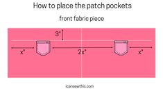 how to place the patch pockets on front fabric piece