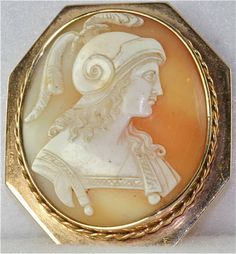 ANTIQUE 14K GOLD ATHENA MINERVA CAMEO PIN PENDANT Masculine Jewelry, Cameo Jewelry, Pin Pendant, Vintage Tattoo, Ancient Coins, Couture Jewelry, Flash Tattoo, Crescent Moon, Crescent