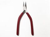 a pair of red handled scissors on a white background