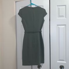 H&M Olive Green Dress H&m Elegant Short Sleeve Midi Dress, H&m V-neck Dress For Formal Occasions, Chic Short Sleeve Dress By H&m, H&m V-neck Formal Dress, H&m Knee-length Dress For Date Night, Elegant H&m Short Sleeve Midi Dress, Elegant H&m Midi Dress With Short Sleeves, H&m Formal V-neck Dress, Elegant Short Sleeve Midi Dress By H&m