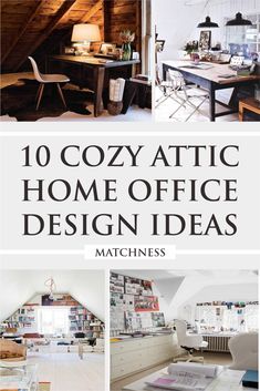 Home Office Loft Design, Small Attic Office Sloped Ceiling, Loft Spaces Upstairs Office, Home Office Low Ceiling, Loft Space Office Ideas, Home Office In Attic, Attic Office And Guest Room, Office In Attic Space, Attic Desk Ideas