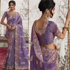 New Women Saree,Trendy Lavender color, purple saree,Floral work designer blouse for Sangeet,Wedding Wear,Sari,Purple Soft silk saree Purple Chanderi Lehenga For Reception, Purple Chanderi Pre-draped Saree For Wedding, Purple Pre-draped Saree With Dori Work, Festive Purple Pre-draped Saree For Wedding, Unstitched Purple Pre-draped Saree With Dori Work, Purple Pre-draped Saree For Wedding, Purple Pre-draped Saree With Zari Work For Reception, Purple Art Silk Pre-draped Saree For Navratri, Purple Chanderi Choli For Reception