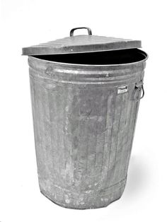 an old metal garbage can is shown on the app store's iphone page, which also displays images of trash cans