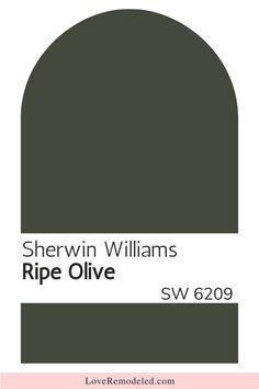 the logo for sherylin williams's ripe olive sw 609, which is