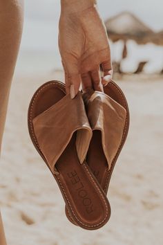 Comfortable Sandals - Women's Shoes | ROOLEE Trending Sandals Beach, Luxury Natural Sandals For Summer, Flat Sandals Trendy, Comfortable Footbed Sandals With Leather Footbed, Affordable Natural Sandals For The Beach, Luxury Natural Color Round Toe Sandals, Cheap Natural Colored Sandals For The Beach, Cheap Natural Color Beach Sandals, Comfortable Brown Sandals