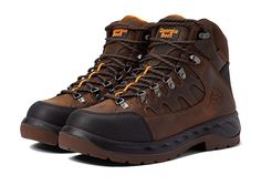 Georgia Boot OT 6 Waterproof Hiker - Men's Shoes : Brown : Elevate your style wearing the Georgia Boot OT 6 Waterproof Hiker Boots and ensure comfort to your feet all day long. Full-grain leather upper. Polyester mesh lining and removable polyurethane footbed. AMP LT insole with memory foam. Brand's signature waterproof system. Stretch gusset technology. Classic lace-up closure. Round toe and lug platform heel. Padded collar and tongue for superior comfort. Signature brand name logo on the tongu Rugged Waterproof Ankle-high Work Boots, Impact Resistant Waterproof Boots For Outdoor Work, Rugged Slip-resistant Ankle Hiking Boots, Insulated Waterproof Lace-up Safety Boots, Rugged Slip-resistant Ankle Waterproof Boots, Rugged Slip-resistant Work Boots For Adventure, Rugged Waterproof Slip-resistant Ankle Boots, Rugged Waterproof Ankle Boots With Reinforced Toe, Reinforced Toe Ankle Hiking Boots For Outdoor Work