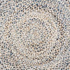 a circular rug made out of woven material