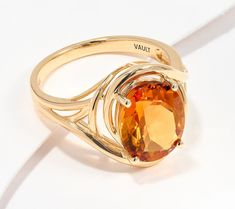 Imbued with a warm and welcoming hue, this bold citrine ring is bound to be a brilliant conversation starter. It's the perfect pop of sunshine to wake up your wardrobe in any season! Citrine Ring, Conversation Starters, Oval Cut, Citrine, Wake Up, Jewelry Rings, Yellow Gold, Wardrobe, Ring