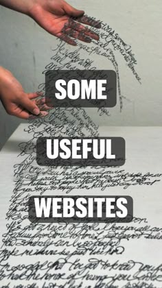 someone is writing something on paper with handwritten words above it that read some useful website sites