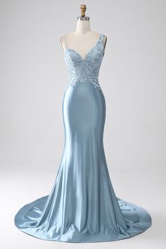 Grey Blue Prom Dress, Blue Prom Dresses Mermaid, Backless Mermaid Prom Dresses, Black Lace Formal Dress, Black Lace Evening Dress, Prom Dress Mermaid, Prom Inspo, Blue Prom Dress, Dress Mermaid