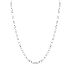 STAPLE CHAIN NECKLACE – Starling Everyday Sterling Silver Charm Necklaces With Chain, Everyday Sterling Silver Charm Necklace With Chain, Everyday Sterling Silver Charm Necklaces, Everyday Sterling Silver Charm Necklace, Sterling Silver Necklaces With Delicate Chain Link, Sterling Silver Chain Necklace With Oval Links, Sterling Silver Oval Link Necklace For Everyday Wear, Sterling Silver Oval Link Necklace, Everyday White Gold Charm Necklace With Cable Chain