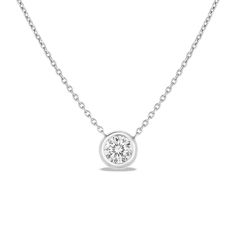 Roberto Coin Jewelry - 18K BEZEL SET DIAMOND SOLITAIRE NECKLACE | Manfredi Jewels Good Wishes, Solitaire Necklace, Diamond Solitaire Necklace, Solitaire Necklaces, Roberto Coin, Bezel Set Diamond, House Gifts, Fine Watches, Jewelry Creation