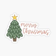 merry christmas tree sticker on a white background