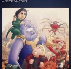 an image of some cartoon characters in front of the caption that reads, absolute chills