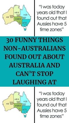 two pictures with the words funny things on them and an image of australia's map