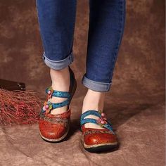 Category:Flats; Upper Materials:Faux Leather; Embellishment:Flower; Season:Summer,Spring   Fall; Heel Type:Flat Heel; Gender:Women's; Toe Shape:Round Toe; Style:Vintage,Casual,Comfort; Heel Height(inch):<1; Outsole Materials:PU; Occasion:Daily; Closure Type:Loafer; Pattern:Color Block; Listing Date:08/01/2023; Production mode:External procurement; 2024 Trends:Comfort Shoes,Plus Size; Foot Length:; Foot Width:; SizeChart1_ID:2:184043; Size chart date source:Provided by Supplier. Clarks Women, Flats Shoes Comfortable, Chunky Heel Sandals, Striped Shoes, Embellished Flats, Orthopedic Shoes, Flats Patterns, Casual Flat Shoes, Chunky Heels Sandals