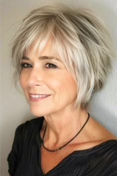 Shorter Layered Haircuts For Women, Short Hairstyles Fine Hair Round Face, Choppy Bob Hairstyles Chin Length, Medium Length Wedge Haircut, Chunky Bob Haircut Choppy Layers, Choppy Bob Hairstyles 2024, Choppy Bobs For Thick Hair, Short Hairstyles For Fine Hair Over 50, Pixie Over 60 Older Women