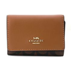 Coach Signature Wallet Brown Size: Body: Approx. H7.5 W10.5 D3 (Units In Cm)Body Weight: Approx. 80g Coach Brown Leather Wallet, Designer Brown Coach Wallet, Coach Brown Wallet With Coin Pocket, Elegant Brown Coach Wallet, Coach Brown Wallets For On-the-go, Body Weight, Coach Bags, Brown Color, Bag Lady