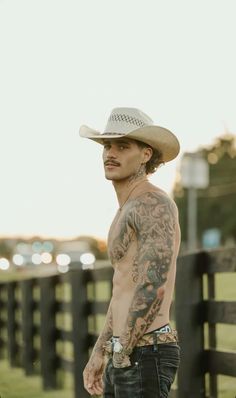 Cowboys With Mustaches, Jayden Armour Tattoo, Tattooed Cowboy, Dark Cowboy, Tattooed Guys, Dapper Gentleman Style, Chestnut Springs, Book Men, Mustache Men