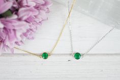 Emerald Necklace Gold Emerald Pendant Sterling Silver Emerald Gold Jewelry With Bezel Setting For May Birthstone, Emerald Jewelry With Bezel Setting As A Gift, Emerald Jewelry With Bezel Setting For Gifts, Dainty Emerald Necklace With Adjustable Chain As Gift, Nickel-free May Birthstone Necklace For Anniversary, Dainty Emerald Birthstone Necklace In Sterling Silver, Dainty Sterling Silver Emerald Birthstone Necklace, Gold Emerald Gemstone Necklace Gift, Dainty Emerald Necklace In Sterling Silver As Gift