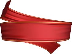 a red ribbon with gold trim is shown on a white background for use as a banner or frame