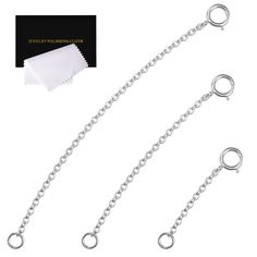 PRICES MAY VARY. 【Color & Size】: Sterling Silver bracelet necklace extension chains (1 2 3 in).They adjust easily by attaching them to your choice of chain, necklace, bracelet or pendant 【High Quality Material】: These Chain Extenders are made of fine 925 sterling silver, lead free, nickel free, hypoallergenic. Perfect to keep as a daily jewelry 【Perfect Gift】: Perfect gift for Christmas Day, Anniversary Day, Valentines Day and Birthday to your girlfriend, wife and mom. Suitable for various occas Bracelet Extender, Silver Necklace Pendant, Fashion Elements, Necklace Extender, Daily Jewelry, Ring Earring, Chain Extenders, Sterling Silver Necklace Pendants, Fine Jewellery Necklace