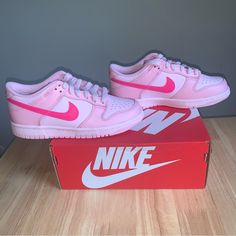 Nike Dunk Low Triple Pink Gs Shoes Grade School Size 4y , Which Equates To A Women’s Size 5.5 Grade School Size 4.5y , Which Equates To A Women’s Size 6 Grade School Size 5y , Which Equates To A Women’s Size 6.5 Grade School Size 5.5y , Which Equates To A Women’s Size 7 Grade School Size 6y , Which Equates To A Women’s Size 7.5 Grade School Size 6.5y , Which Equates To A Women’s Size 8 Grade School Size 7y , Which Equates To A Women’s Size 8.5 Each Pair Is New With The Original Box #Nike #Dunk # Trendy Nike Custom Sneakers With Round Toe, Pink Leather Sneakers With Flat Heel, Pink Flat Heel Sneakers For Streetwear, Trendy Pink Custom Sneakers With Boost Midsole, Pink Custom Sneakers With Round Toe For Streetwear, Casual Pink Custom Sneakers With Round Toe, Trendy Pink Flat Heel Sneakers, Nike Custom Sneakers With Rubber Sole, Nike Custom Sneakers With Rubber Sole And Round Toe