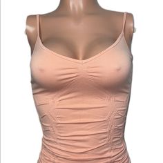 Sexy Pink, Solid, Sleeveless, Non-Adjustable Straps V-Neckline, Gathered Front Detail, Ribbed Back, Unlined, Super Stretchy, Fitted, Basic, Casual, Cami, Comfy, Undergarment Piece, Lounge, Activewear, Sportswear, Nylon/Spandex Comes In S/M & M/L Yoga & Work Out Tank Top Fitted Seamless Low-cut Camisole, Seamless Fitted Low-cut Camisole, Flirty Spaghetti Strap Tank Top With Built-in Bra, Fitted Low-cut Seamless Tank Top, Pink Stretch V-neck Bra, Low-cut Tank Top With Built-in Bra, Stretch Low-cut Bra Friendly Tank Top, Stretch Low-cut Bra-friendly Tank Top, Stretch Pink Tank Top With Medium Bust Support