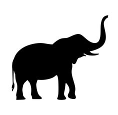 an elephant silhouetted against a white background