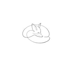 a line drawing of a fox on a white background