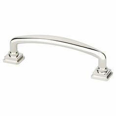 an image of a chrome handle on a white background