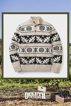 Warmly knit of wool prized worldwide, Duluth's Shetland Wool Logo Fair Isle Mock is one of the most comfortable and long lasting sweaters you can wear. Nordic Sweater For Fall Cold Weather, Nordic Sweater For Fall And Cold Weather, Cozy Polo Sweater For Cold Weather, Wool Polo Sweater For Cold Weather, Fall Wool Sweater With Fair Isle Pattern, Wool Sweater With Fair Isle Pattern For Fall, Cozy Knit Sweater For Outdoor Wear, Warm Nordic Sweater For Fall, Nordic Style Warm Sweater For Fall