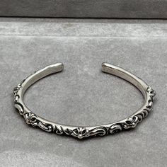 Great Looking And Modest Floral Cross Cuff Bangle Bracelet By Chrome Hearts Made With 925 Silver. Pre Owned But Has Been Recently Cleaned And Is In Near Perfect Condition. Chrome Hearts Jewelry, Chunky Silver Bracelet, Hearts Jewelry, Cheaper Than Therapy, System Of A Down, Cuff Bangle Bracelet, Floral Cross, Silver Bangle, 2025 Vision