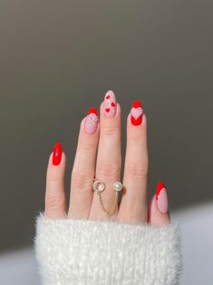 Shop our Influencers' top picks on Amazon Romantic Nails, Gel Nail Extensions, Pearl Nails, Almond Nail, Great Nails, Trendy Nail Design, Heart Nails, Nail Shapes, Valentine's Day Nails