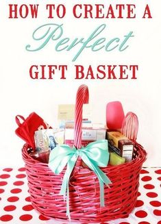 a basket filled with lots of different items on top of a table