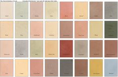 the different shades of paint that are used for walls and ceilings in various colors, including beige