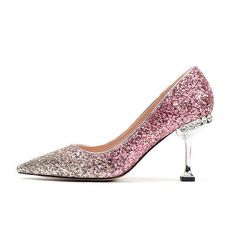 Brand Name: SHEHUIMEIUpper Material: Sequined ClothHeel Height: High (5cm-8cm)Pump Type: SlingbacksHeel Type: Strange StyleLining Material: MicrofiberFashion Element: BlingSeason: Spring/AutumnToe Shape: Pointed ToeStyle: MATUREClosure Type: Slip-OnOccasion: WeddingWith Platforms: NoFit: Fits true to size, take your normal sizeInsole Material: Sheepskinis_handmade: YesGender: WOMENOutsole Material: RubberItem Type: Pumps Silver Heels For Summer Banquets, Silver Heels For Summer Banquet, Glamorous Silver Heels For Banquet, Silver Closed Toe Heels For Banquet, Silver Heels With Round Toe For Banquet, Elegant Pink Heels For Party Season, Wedding Pointed Toe Heels For Party Season, Silver Low Heel Heels For Banquet, Glamorous 4-inch Heel Wedding Shoes For Banquet