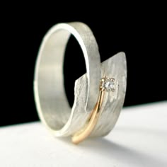 Discover Circle of Love Ring by Dagmara Costello, and get inspired by more original art and unique treasures created by artists. Shop now! Unique Single Diamond Jewelry For Wedding, Unique Single Diamond Wedding Rings, Stone Wedding, Ring Ideas, Metal Clay, Love Ring, Modern Jewelry, Metal Jewelry, Beautiful Rings