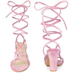 This fashionable and simple summer evening sandal has a lace-up design and a chunky heel to help shape your legs. You can wear them with many outfits like jeans, pants or a skirt. This sandal adopts a thick heel design, which is not only stable and comfortable, but also instantly enhances the overall fashion sense! Coupled with the exquisite straps, it is simply the decoration for the ankle! This sandal is also very versatile! Whether paired with a skirt or jeans, it can be easily worn. And the Adjustable Lace-up Party Heels, Trendy Spring Lace-up Sandals With Straps, Strappy Lace-up Sandals With Stacked Heel, Chic Lace-up Block Heels For Party, Strappy Lace-up Sandals With Wrapped Heel For Spring, Ankle Strap Lace-up Sandals With Straps For Spring, Spring Ankle Strap Lace-up Sandals With Straps, Spring Lace-up Sandals With Ankle Straps, Adjustable Lace-up High Heel Sandals With Stacked Heel