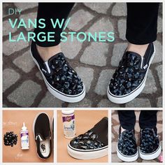 DIY stone vans 2020 Outfits, Creative Shoes, Diy Shoe, Expensive Shoes, Diy Vetement, Shoe Crafts, Shoes Diy